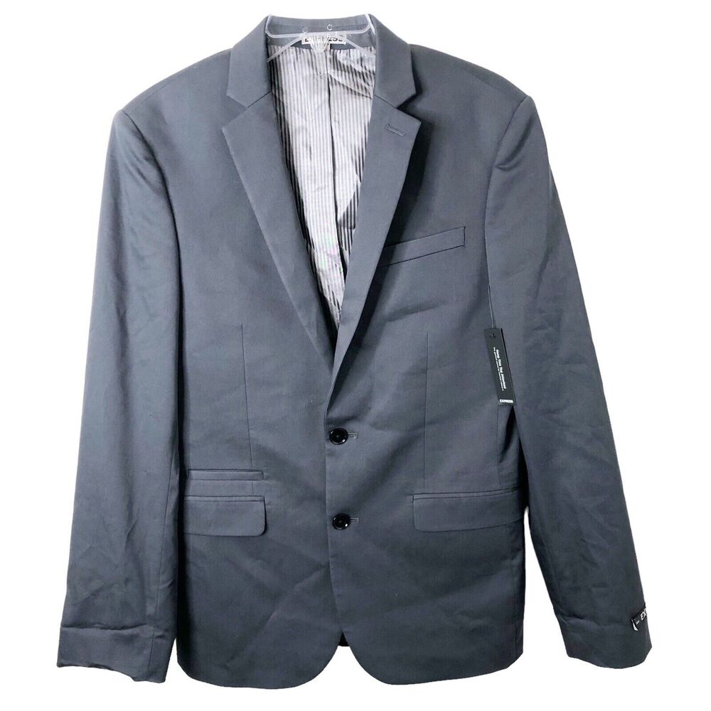 Express NWT Men's Photographer Fitted Blazer Jacket in Gray Size 36 Regular